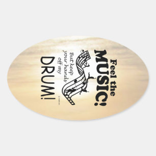 Ovalada El Tambor Siente El Pegatina Del Oval De La Música