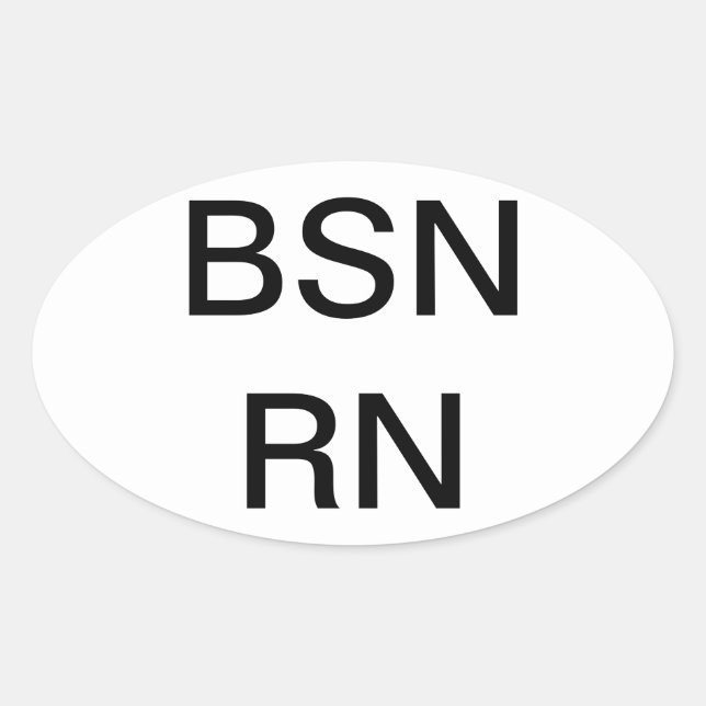 Ovalada Enfermería BSN, Pegatina (Anverso)