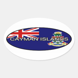 Ovalada Euro Pegatina de las Islas Caimán