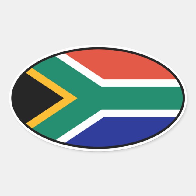 Ovalada Euro Pegatina de Sudáfrica (Anverso)
