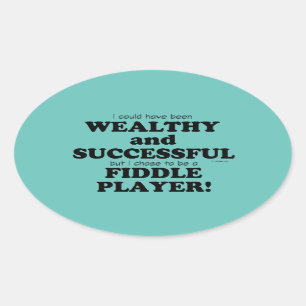 Ovalada Fiddle Wealthy y exitoso Pegatina de ovarios