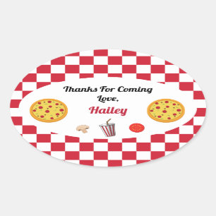 Ovalada Fiesta Pizza Gracias Pegatina