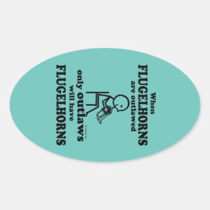 Ovalada Flugelhorns Pegatina de óvalo ilegal