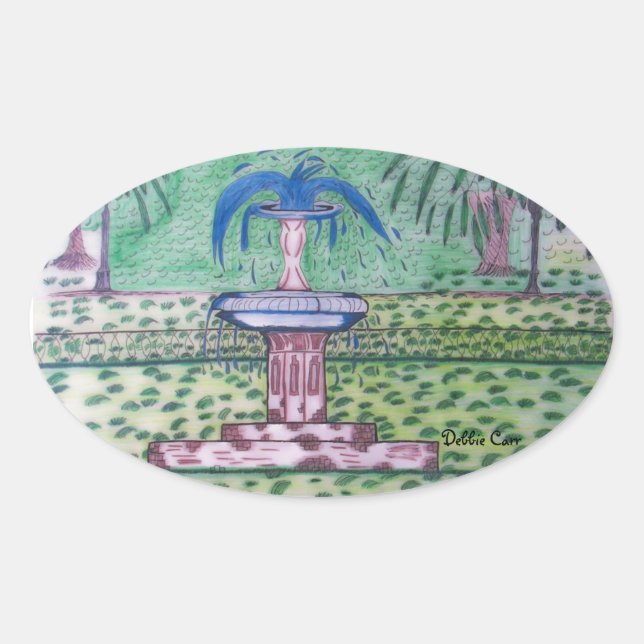 Ovalada Forsyth Park-oval pegatina (Anverso)