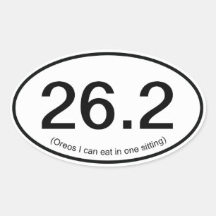 Ovalada Funny Fake 26.2 Marathon Pegatina