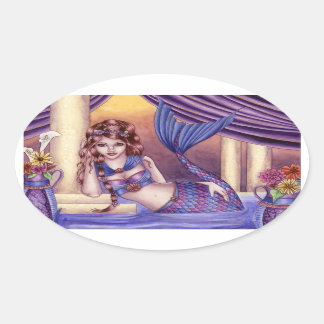 Ovalada Giselle - Pegatina de la sirena romana