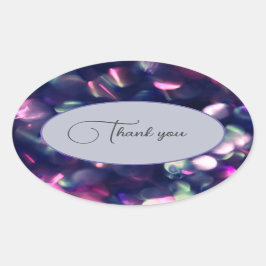 Ovalada "Gracias" Berry Sparkle Pegatina