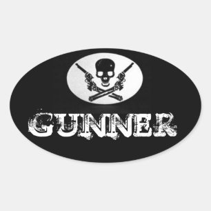 Ovalada Gunner Pegatina