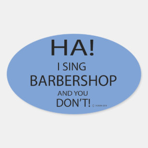 Ovalada Ha Barbershop Oval Pegatina
