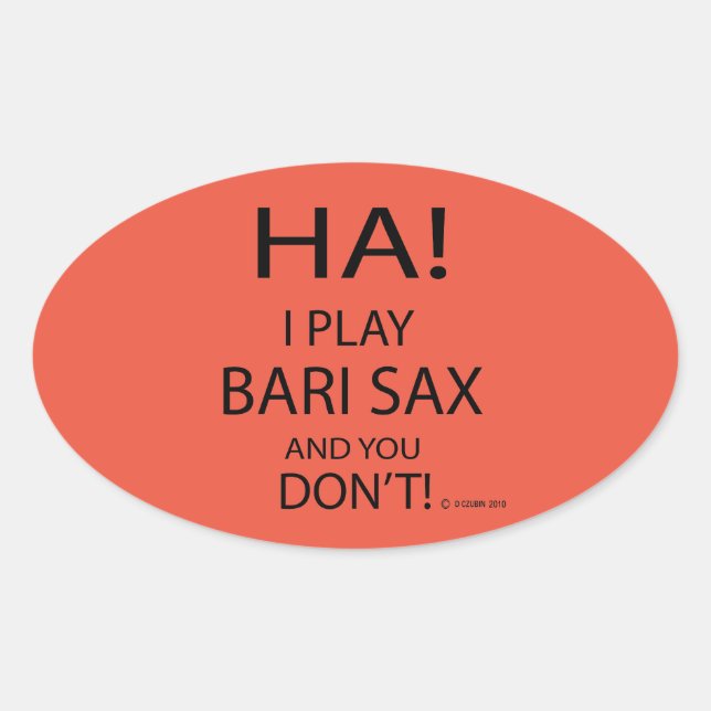Ovalada Ha Bari Sax Oval Pegatina (Anverso)