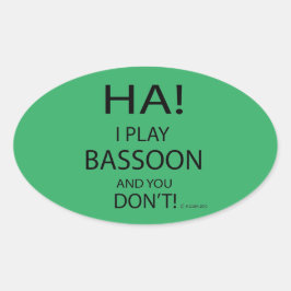 Ovalada Ha Bassoon Oval Pegatina