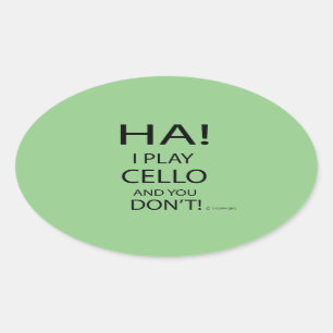 Ovalada Ha Cello Oval Pegatina