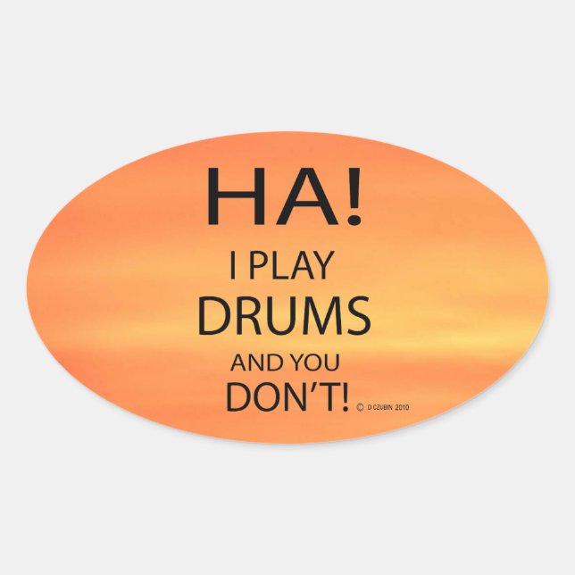 Ovalada Ha Drums Oval Pegatina (Anverso)