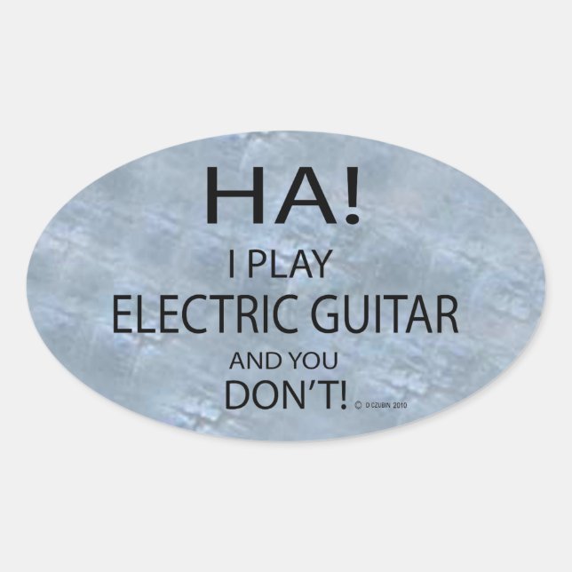 Ovalada Ha Electric Guitar Oval Pegatina (Anverso)