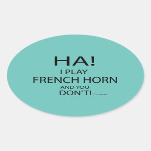 Ovalada Ha French Horn Oval Pegatina
