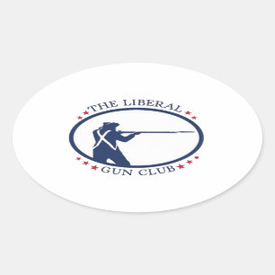 Ovalada Hoja oval del pegatina del club liberal del arma