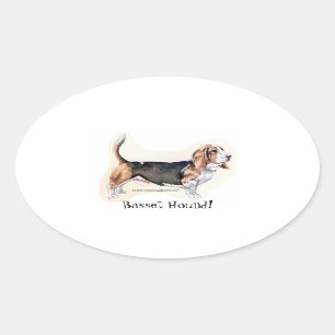 Ovalada ¡Hound Basset! Pegatina
