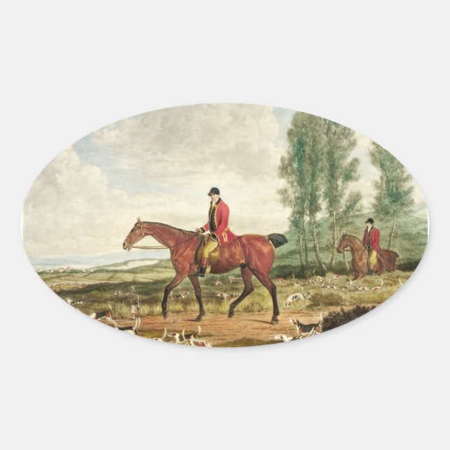 Ovalada Huntsman Pegatina (Anverso)