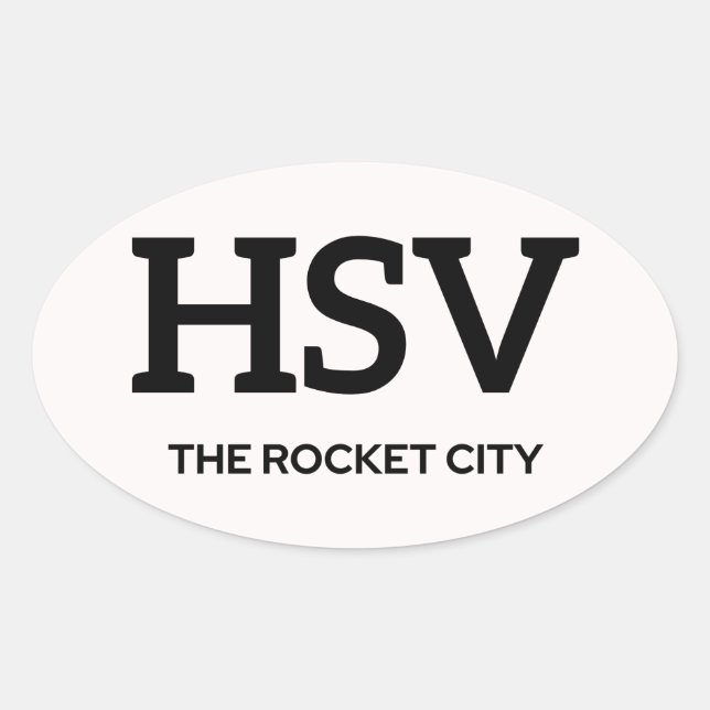 Ovalada Huntsville IATA Pegatina 1 (Anverso)