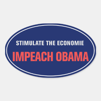 Ovalada Impear a Obama Pegatina