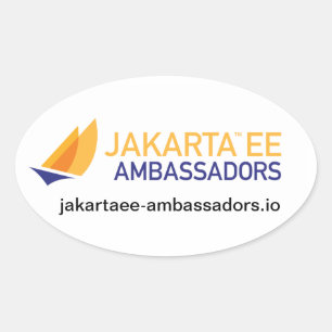 Ovalada Jakarta EE Embajadores Pegatina