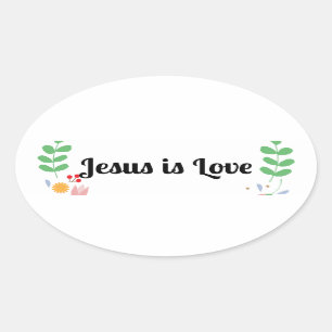 Ovalada Jesús es Pegatina de amor