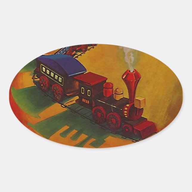 Ovalada Juguetes de juguete en miniatura de pegatina color (Anverso)