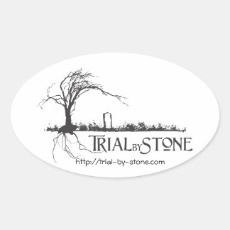 Ovalada Juicio Por Stone Oval Pegatina