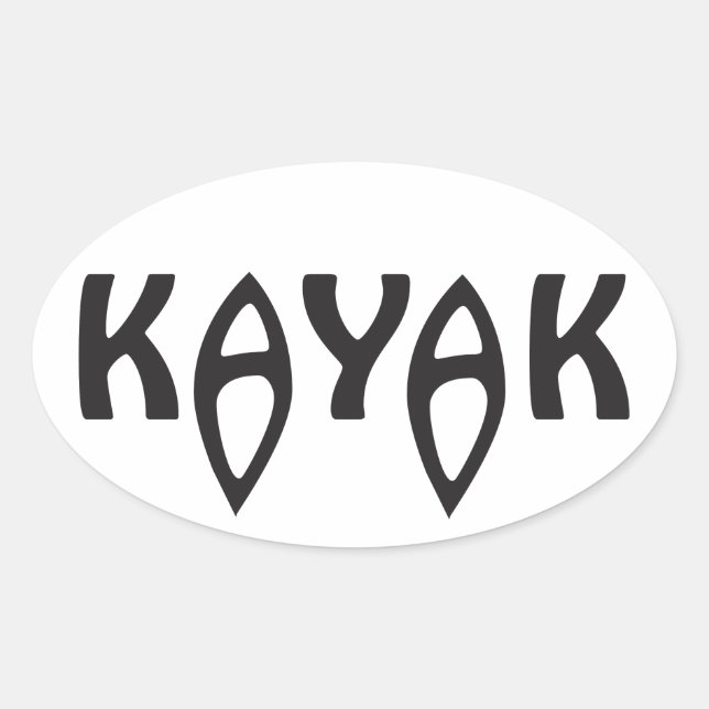 Ovalada Kayak Pegatina (Anverso)