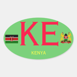 Ovalada KENIA* - Pegatina del Óval al estilo europeo