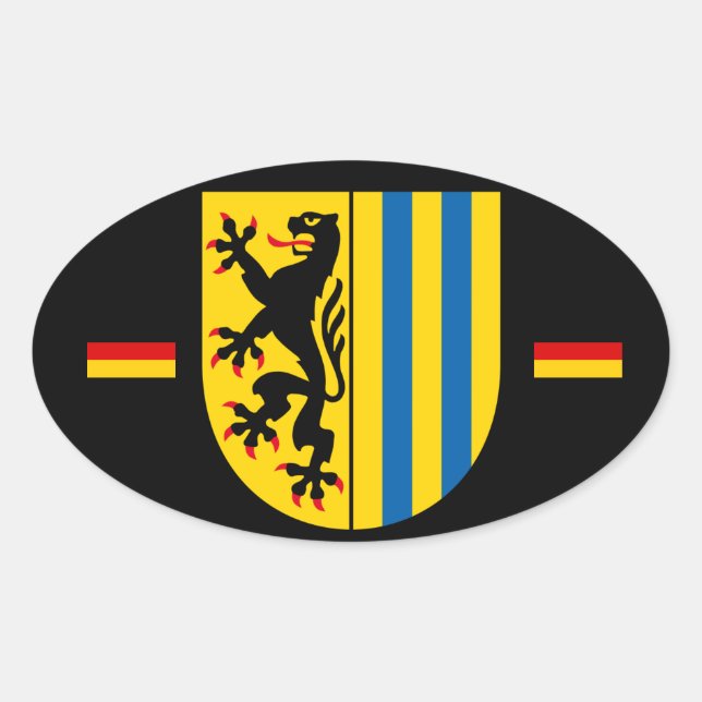Ovalada Leipzig Alemania Pegatina de Oval al estilo euro (Anverso)