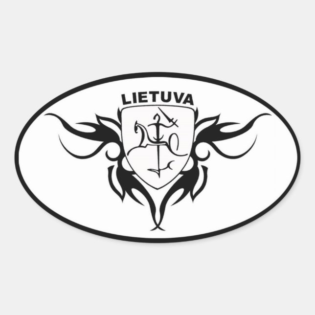 Ovalada Lietuva Vytis Pegatina (Anverso)
