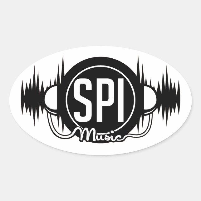 Ovalada Logotipo SPIMUSICINC - Negro - Pegatina (Anverso)