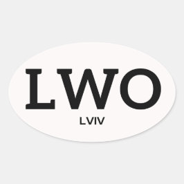 Ovalada Lviv IATA Pegatina 1