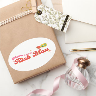 Ovalada Mamá, soy un rico Pegatina del óval