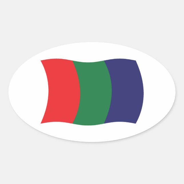 Ovalada Mars Flag Pegatina (Anverso)