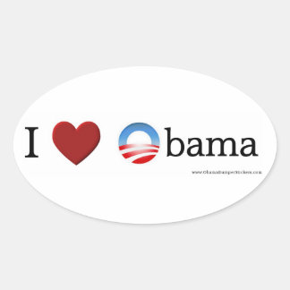 Ovalada Me encanta el Pegatina Obama Oval