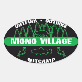 Ovalada Mono Village Survivor Pegatina Green