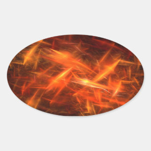 Ovalada naranja ligero Resumen Pegatina fractal oval