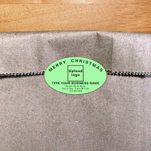 Ovalada Navidades de color verde claro Pegatina de forma d