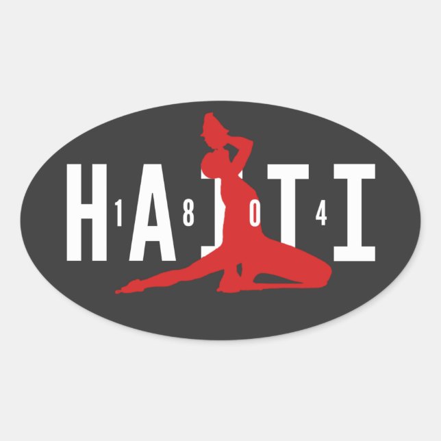 Ovalada Neg Mawon Haití Neg Marron Haiti Oval Pegatina 180 (Anverso)