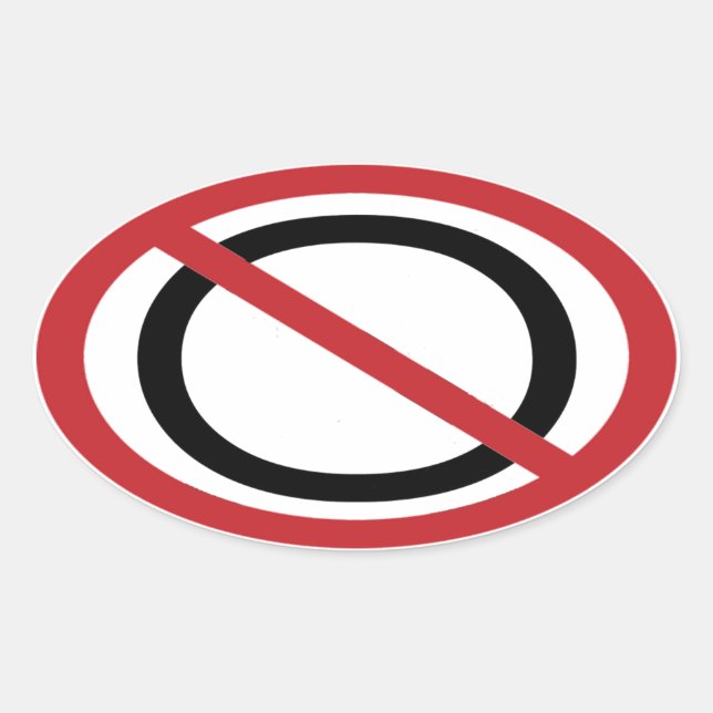 Ovalada Ningún Pegatina de Obama (Anverso)