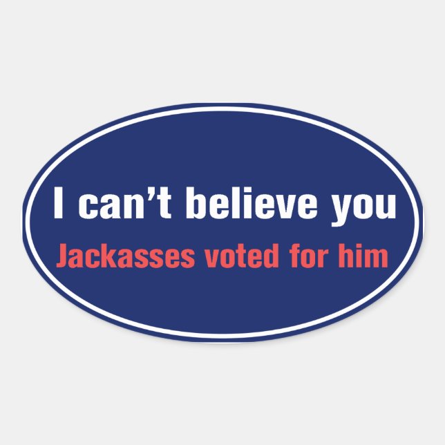 Ovalada No puedo creer... Pegatina (Anverso)