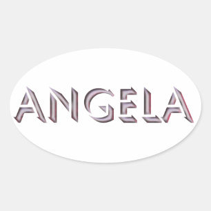 Ovalada Nombre del pegatina de Angela