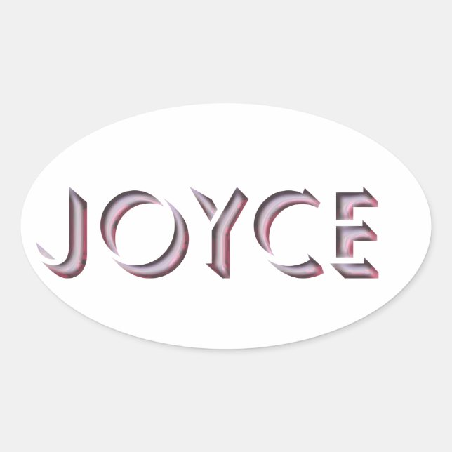 Ovalada Nombre del pegatina de Joyce (Anverso)