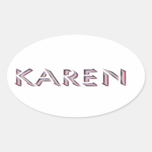 Ovalada Nombre del pegatina de Karen