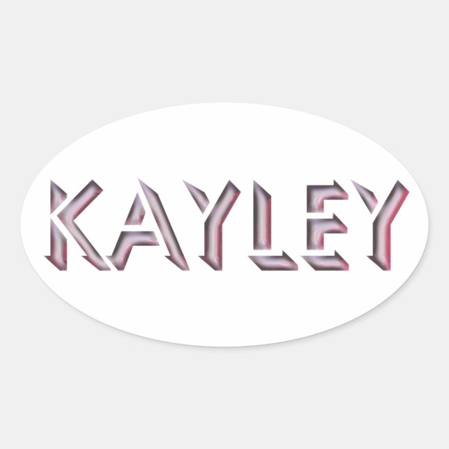 Ovalada Nombre del pegatina de Kayley (Anverso)