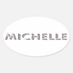 Ovalada Nombre del pegatina de Michelle