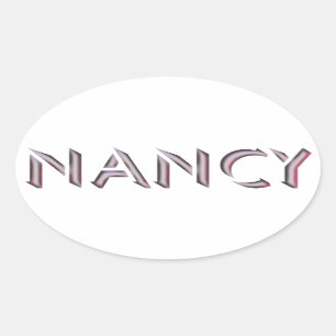Ovalada Nombre del pegatina de Nancy