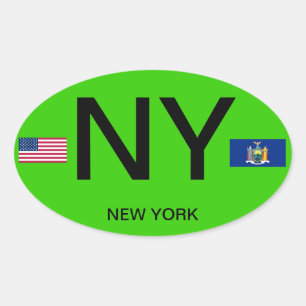 Ovalada Nueva York - Pegatina del Oval de estilo europeo